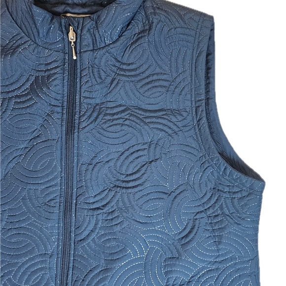 Pebble Beach Vest Womens XL Blue Dry-Luxe Performance Quilted Full Zip Golf - Picture 3 of 6